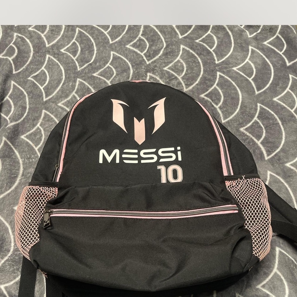 Messi Black and Pink Backpack